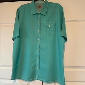 Cooper Jones Supply Men’s Short Sleeve Linen/Cotton Shirt Size Large -Green